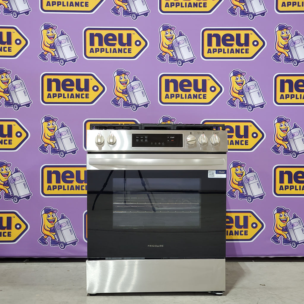 Frigidaire Slide-in Gas Stainless Steel Range with Steam Clean with Five Burner Cooktop and Even Baking Technology 3SD876 - Open Box