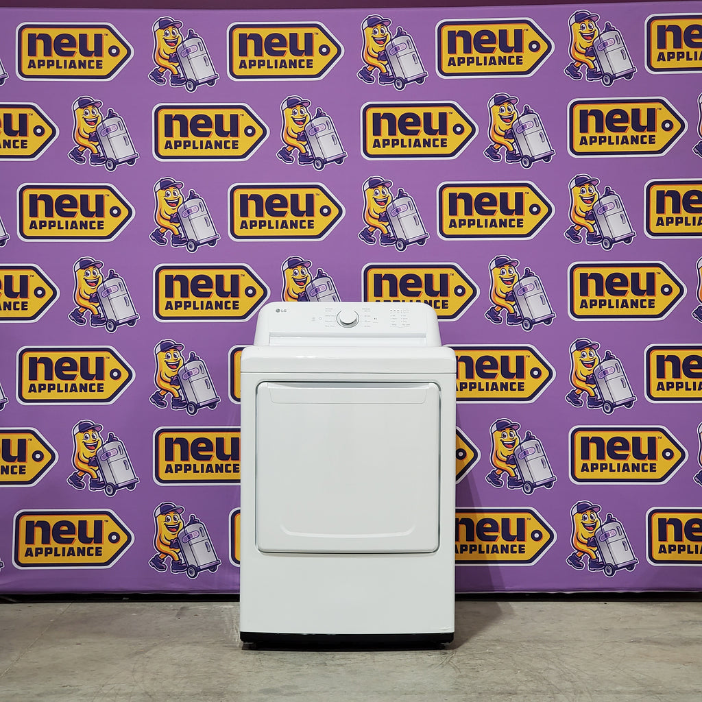 Pictures of LG 7.3 Cu. Ft. Electric Rear Control Ultra Large Capacity Dryer in White with Sensor Dry 6SD45 - 22SD008 - DLE6100W - Open Box - Neu Appliance Outlet - Discount Appliance Outlet in Austin, Tx