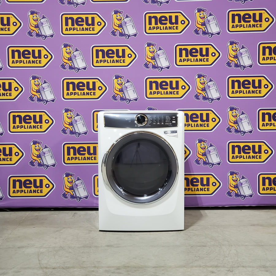 Electrolux 4.5 Cu.Ft. Stackable Front Load Washer with Steam and SmartBoost Wash System ELFW7637AW - Scratch & Dent (Moderate) and Electrolux 8.0 cu. ft. Front Load Electric Dryer with Perfect Steam ELFE7637AW - Scratch & Dent (Minor)