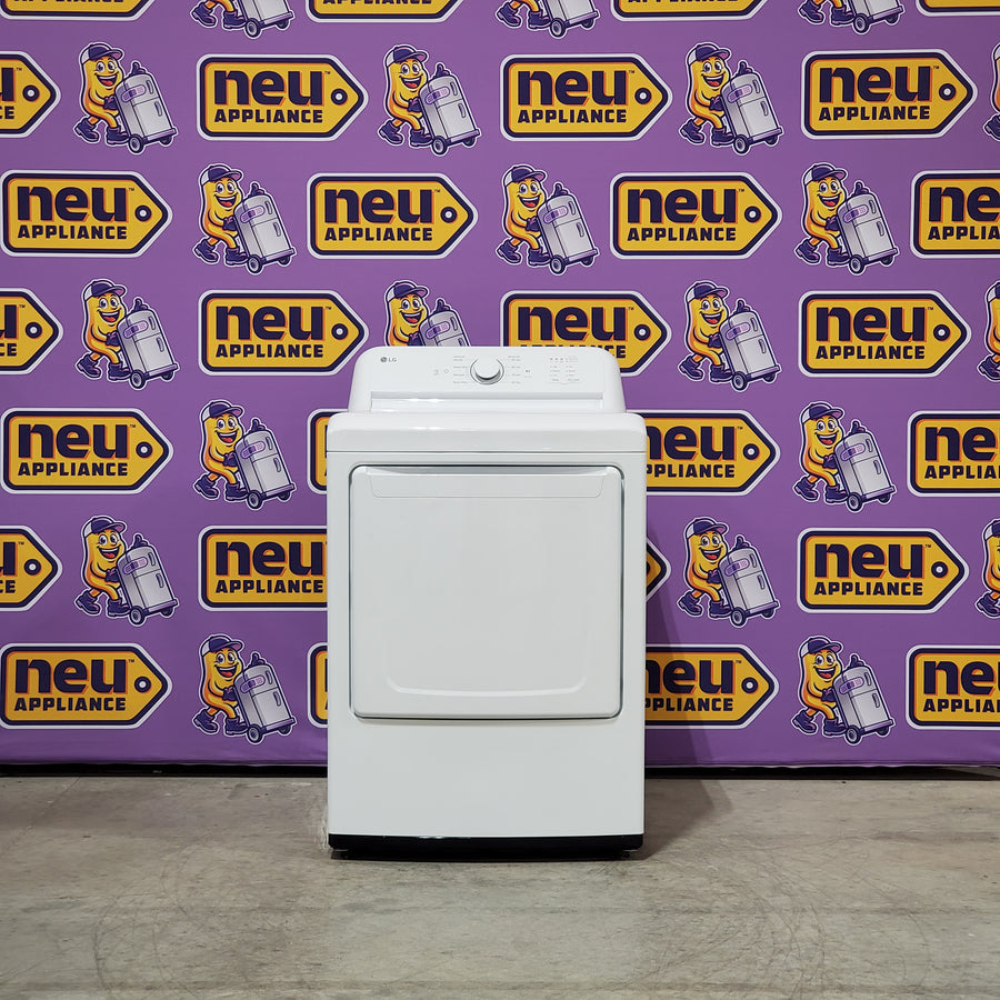 LG 7.3 Cu. Ft. Electric Rear Control Ultra Large Capacity Dryer in White with Sensor Dry 6SD65 - DLE6100W - Open Box