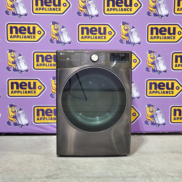 LG Black Steel Smart Wi-Fi Enabled Front Load Electric 7.4 Cu. Ft. Dryer with TurboSteam and Built-In Intelligence 3SD879 - DLEX4000B - Scratch & Dent (Moderate)