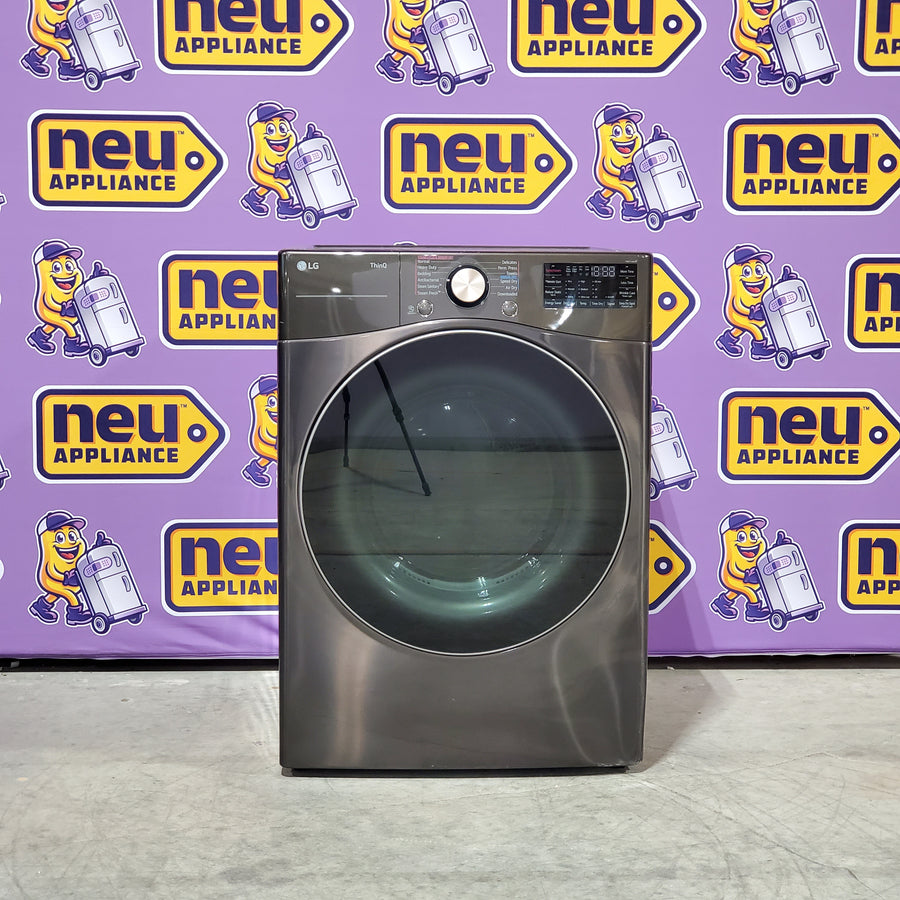 LG Black Steel Smart Wi-Fi Enabled Front Load Electric 7.4 Cu. Ft. Dryer with TurboSteam and Built-In Intelligence 3SD879 - DLEX4000B - Scratch & Dent (Moderate)