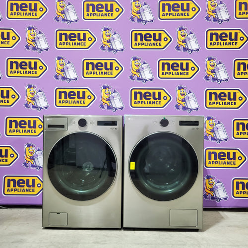 LG 4.5 cu. ft. Smart Front Load Washer with TurboWash® 360° and ezDispense® WM5700HVA - Scratch & Dent (MInor) and LG Smart Mega Capacity 7.8 Cu. Ft. Front Load Dryer with Dual Inverter Heat Pump Technology 16113 - DLHC5502V - Open Box
