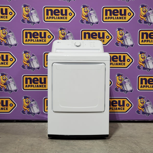 LG 7.3 Cu. Ft. Electric Rear Control Ultra Large Capacity Dryer in White with Sensor Dry 24SD12 - DLE6100W - Open Box