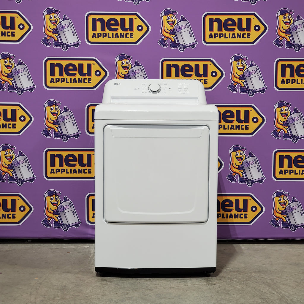 Pictures of LG 7.3 Cu. Ft. Electric Rear Control Ultra Large Capacity Dryer in White with Sensor Dry 24SD12 - DLE6100W - Open Box - Neu Appliance Outlet - Discount Appliance Outlet in Austin, Tx