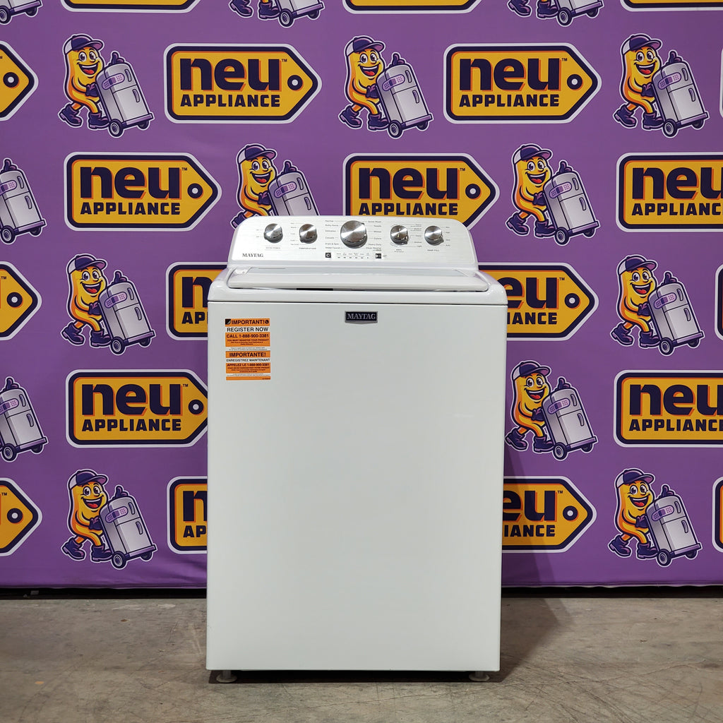 Pictures of Maytag Top Load 4.7 cu. ft. Agitator Washer with Extra Power and Deep Fill Option MVW5435PW - Open Box and MayTag 7.0 cu. ft. Top Load Electric Wrinkle Prevent Dryer 16090 - MED4500MW - Scratch & Dent (Minor) - Neu Appliance Outlet - Discount Appliance Outlet in Austin, Tx