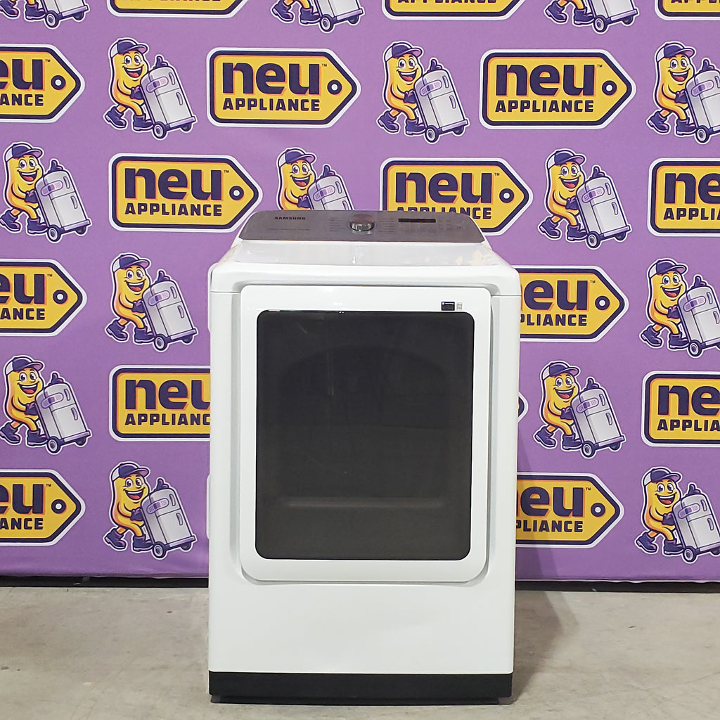 Pictures of Samsung White Smart Electric 7.4 Cu. Ft. Dryer with Sensor Dry and Steam Sanitize+ 5SD257 - DVE52A5500W - Scratch & Dent (Moderate) - Neu Appliance Outlet - Discount Appliance Outlet in Austin, Tx