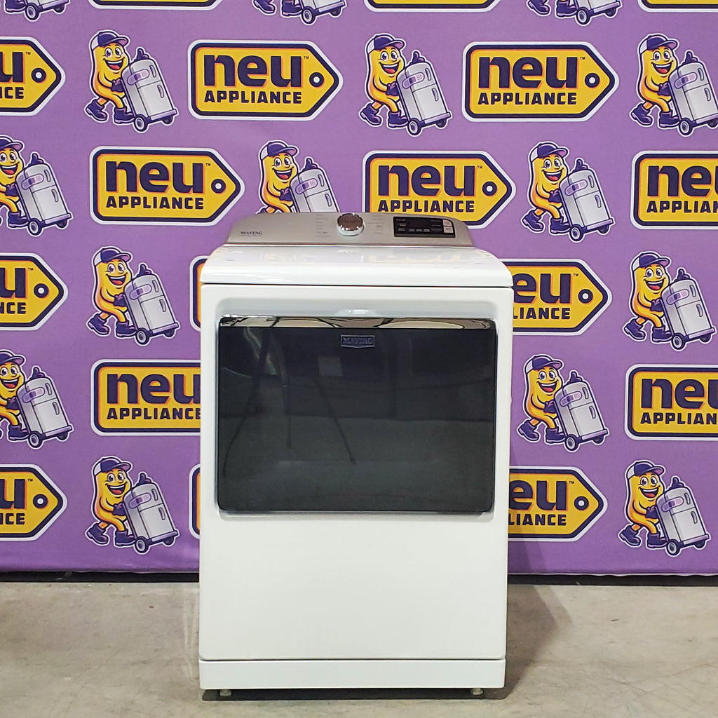 Pictures of Maytag 4.7 cu. ft. Smart Top Load Washing Machine with Deep Fill Option MVW6230HW - Scratch & Dent (Minor) and Maytag 7.4 cu. ft. Electric Steam Dryer with Extra Power Button 16076 - MED7230HW - Scratch & Dent (Minor) - Neu Appliance Outlet - Discount Appliance Outlet in Austin, Tx