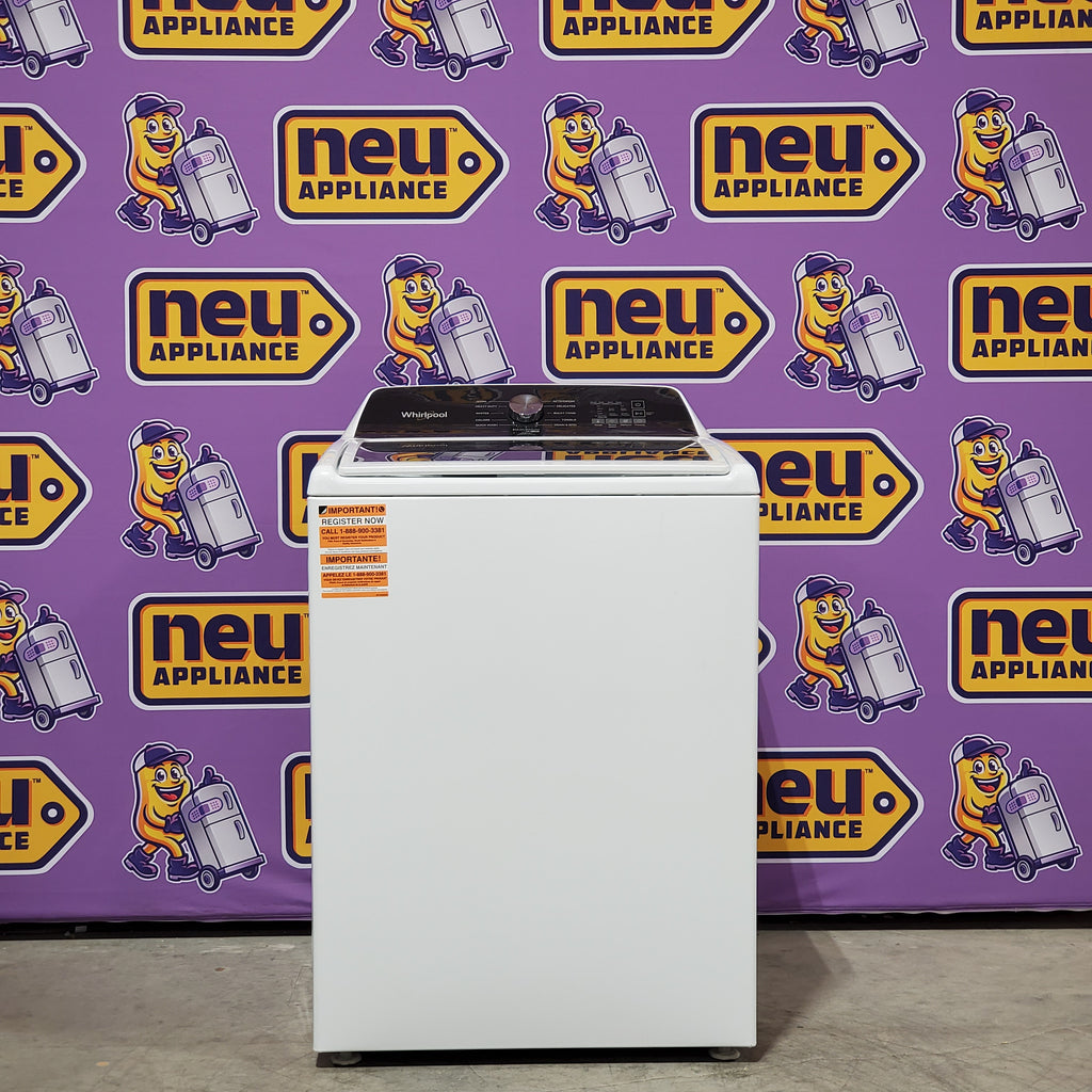 Whirlpool 4.6 Cu. Ft. Top Load Impeller Washer with Built-in Faucet WTW5020SW  - Scratch & Dent (Minor) and Whirlpool 7.0 cu. ft. Electric Dryer with Hamper Door 16091 - WED5010LW - Scratch & Dent (Minor)