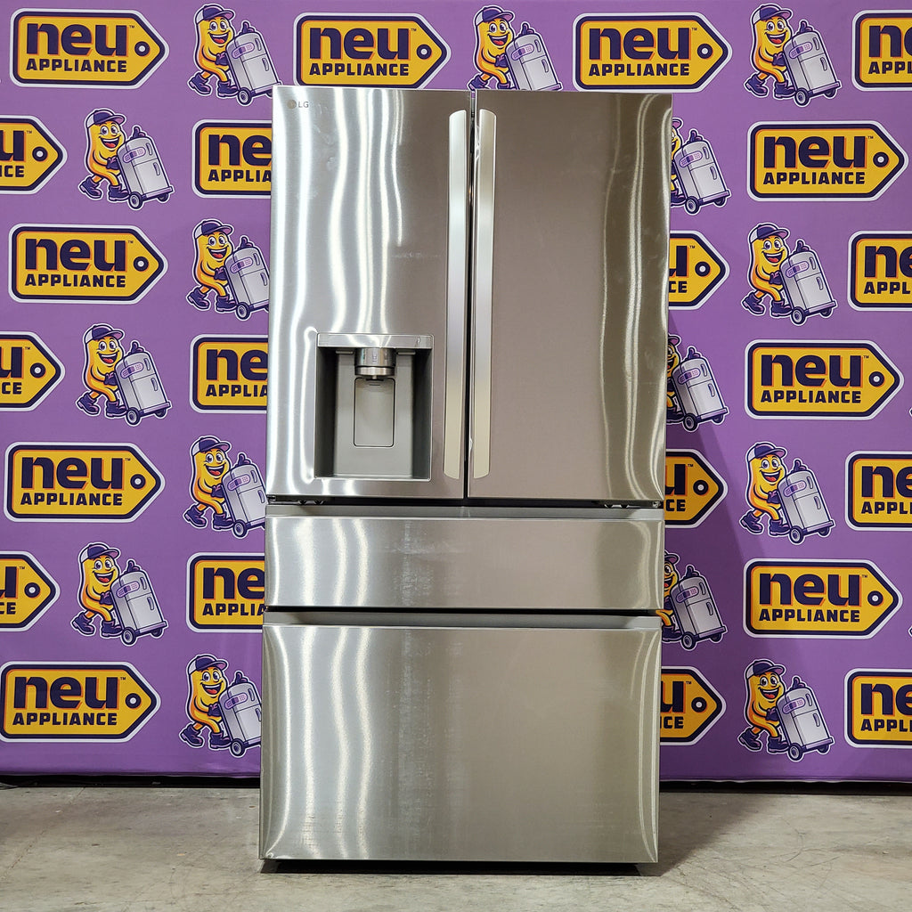 LG 29 cu. ft. Smart Standard-Depth MAX™ 4-Door French Door Refrigerator with Full-Convert Drawer™ in Print Proof Stainless Steel 22SD033 - LF29H8330S - Open Box