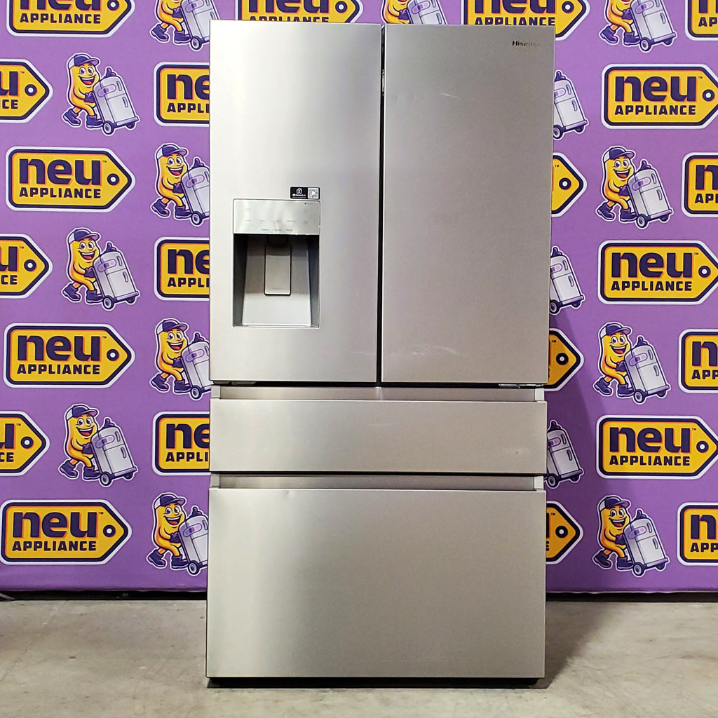 Hisense PureFlat 25.6-cu ft 4-Door Smart French Door ENERGY STAR Refrigerator in Stainless Steel with Ice Maker, Water and Ice Dispenser 24SD52 - HRM260N6TSE - Scratch & Dent (Moderate)