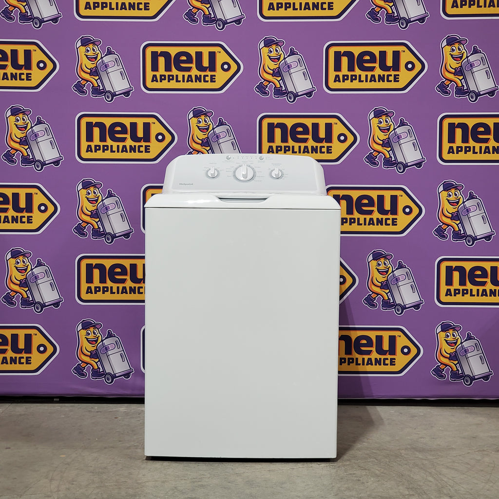 Pictures of Hotpoint White Top Load 3.8 Cu. Ft. Washer with Stainless Steel Basket and Heavy Duty Agitator 1CR02139 - HTW240ASKWS - Certified Refurbished - Neu Appliance Outlet - Discount Appliance Outlet in Austin, Tx