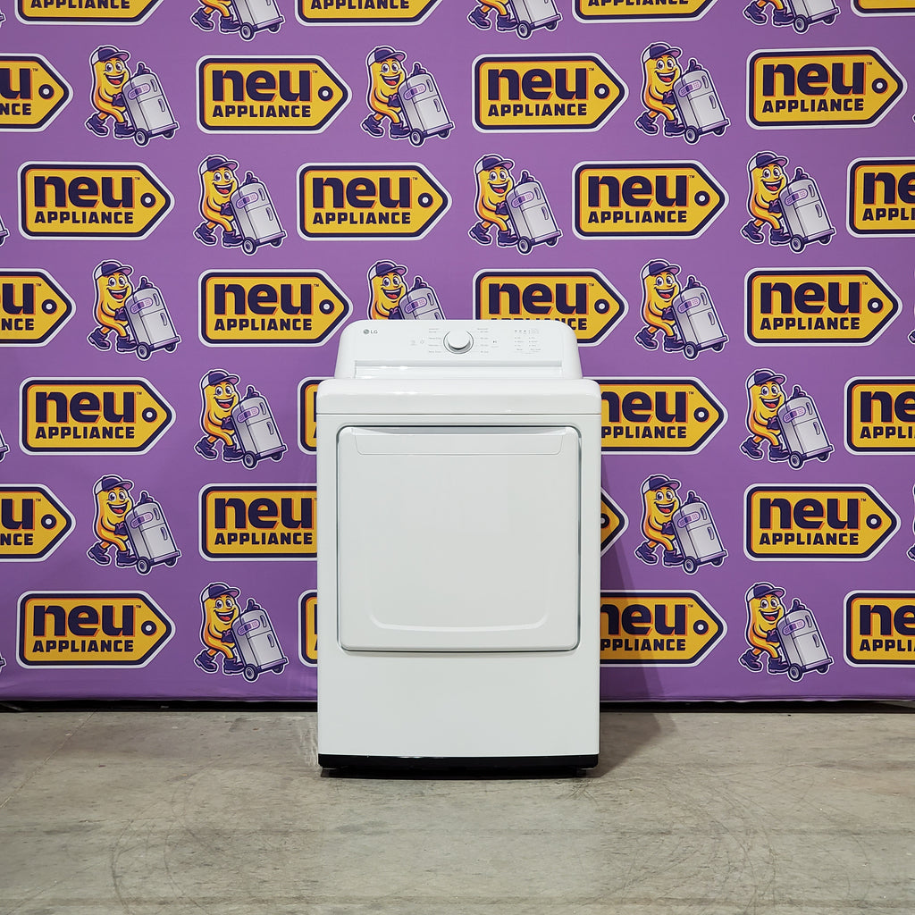 Pictures of LG Top Load 4.1 Cu. Ft. Washer with TurboDrum Technology in White WT6105CW - Scratch & Dent (Minor) and LG 7.3 Cu. Ft. Electric Rear Control Ultra Large Capacity Dryer in White with Sensor Dry 16122 - DLE6100W - Open Box - Neu Appliance Outlet - Discount Appliance Outlet in Austin, Tx