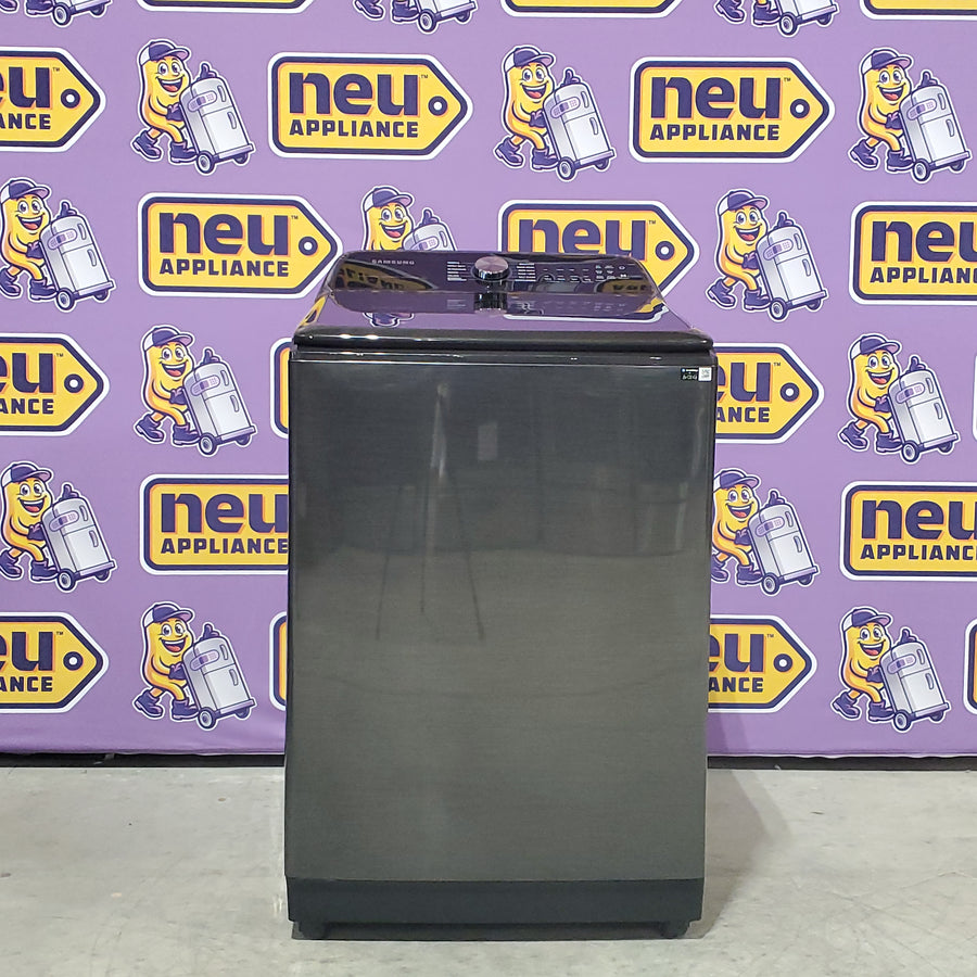 Samsung 5.5 cu.ft. Extra-Large Capacity Smart Top Load Washer with Super Speed Wash in Brushed Black 5SD229 - WA55CG7100AV - Scratch & Dent (Minor)