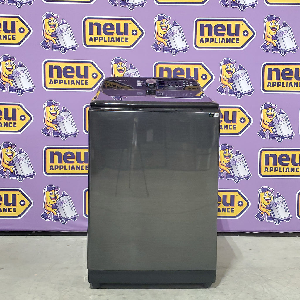 Samsung 5.5 cu.ft. Extra-Large Capacity Smart Top Load Washer with Super Speed Wash in Brushed Black 5SD229 - WA55CG7100AV - Scratch & Dent (Minor)