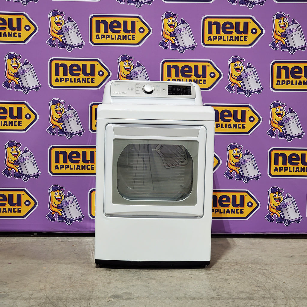 LG 4.5 cu. ft. Ultra Large High Efficiency Top Load Washer w/ WaveForce™ WT4970CW - Certified Refurbished and LG 7.3 cu. ft. Ultra Large Capacity Smart Wi-Fi Enabled Electric Dryer with Sensor Dry Technology 16115 - DLE7300WE - Certified Refurbished