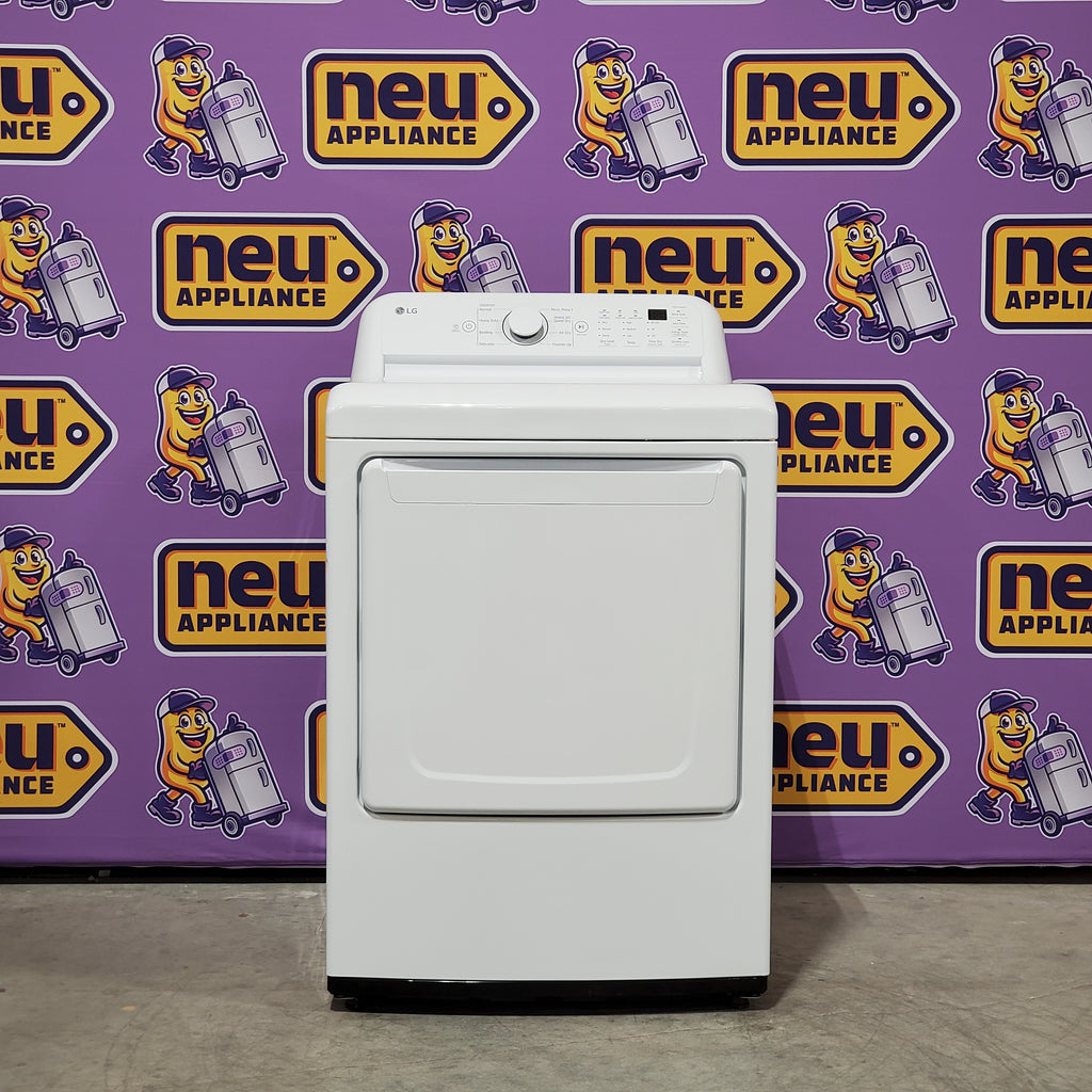 LG 7.3 cu. ft. Ultra Large High Efficiency Electric Dryer in White 24SD04 - DLE7000W - Scratch & Dent (Minor)