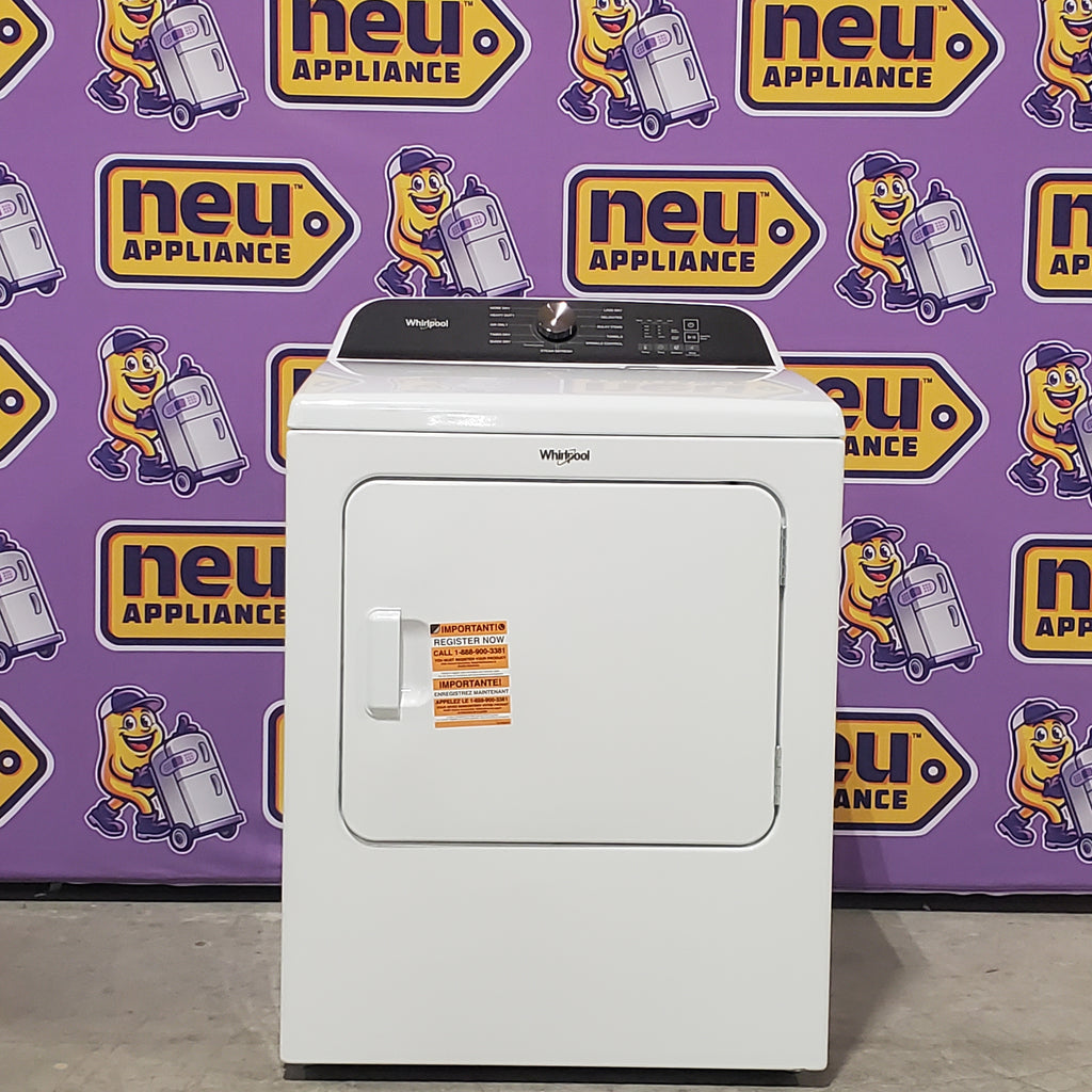 5.2–5.3 Cu. Ft. Whirlpool® Top Load Washer in White with Removable Agitator WTW6157PW - Open Box and 7.0 Cu. Ft. Whirlpool® Top Load Electric Dryer in White with Moisture Sensor 16079 - WED6150PW - Scratch & Dent (Minor)