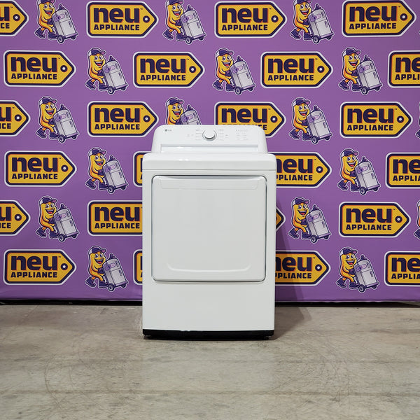 LG 7.3 Cu. Ft. Electric Rear Control Ultra Large Capacity Dryer in White with Sensor Dry 6SD89 - DLE6100W - Open Box
