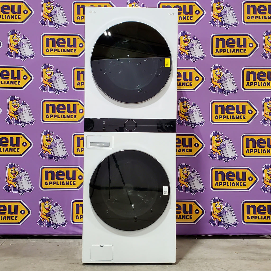 LG Front Load Wash Tower with Center Control 4.5 Cu. Ft. Washer and 7.4 Cu. Ft. Dryer 5SD184 - WKE100HWA - Scratch & Dent (Minor)