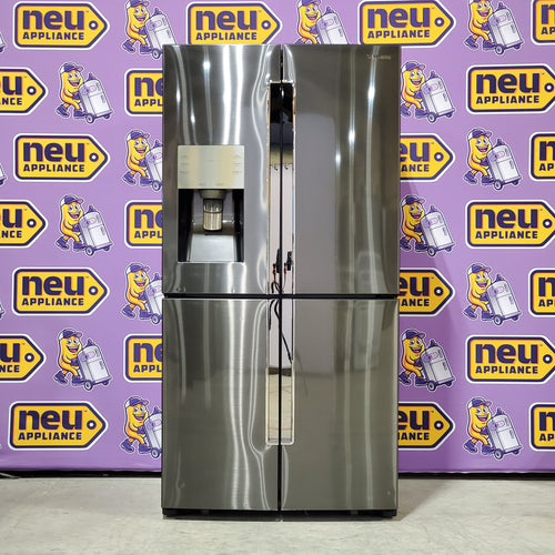 Pictures of Samsung 23 cu. ft. Counter Depth 4-Door Flex™ Refrigerator with FlexZone™ in Black Stainless Steel 05CR63 - RF23J9011SG - Scratch & Dent (Minor) - Neu Appliance Outlet - Discount Appliance Outlet in Austin, Tx