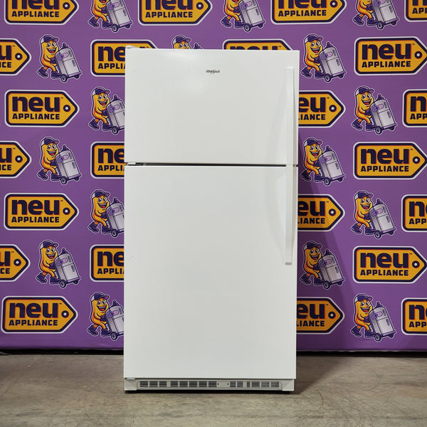 Whirlpool 33" Wide Top Freezer 20.5 cu ft Refrigerator with Ice Maker and Frameless Glass Shelves and Flexi-Slide Bin 22SD026 - WRT311FZDW - Scratch & Dent (Minor)