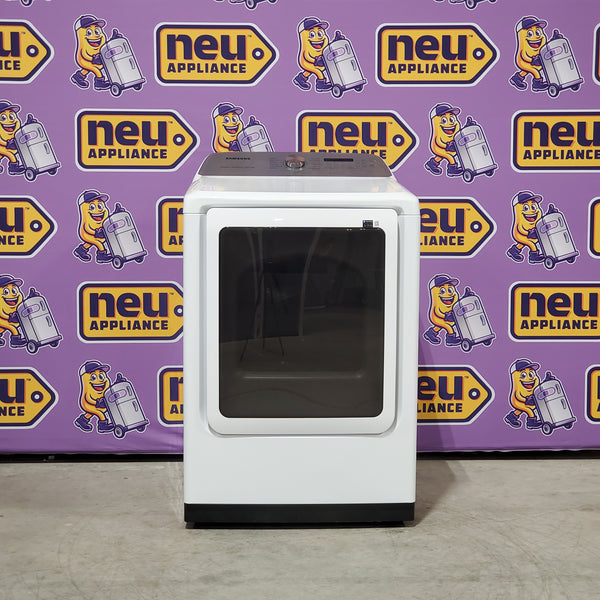 Samsung White Smart Electric 7.4 Cu. Ft. Dryer with Sensor Dry and Steam Sanitize+ 24SD10 - DVE52A5500W - Scratch & Dent (Minor)