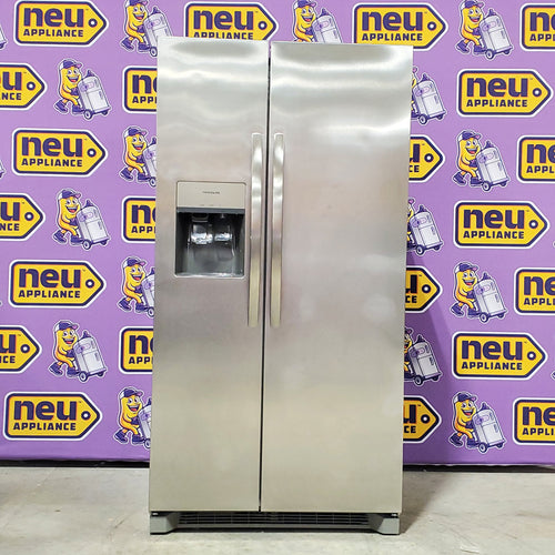 Frigidaire 25.6 cu. ft. ENERGY STAR Side by Side Refrigerator with Exterior Water and Ice Dispenser in Stainless Steel 3SD813 - FRSS2623AS - Scratch & Dent (Minor)