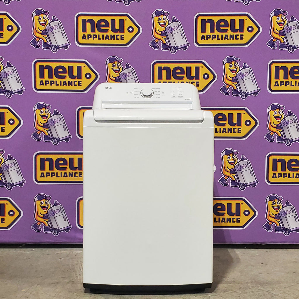 Pictures of LG Top Load 4.1 Cu. Ft. Washer with TurboDrum Technology in White WT6105CW - Scratch & Dent (Minor) and LG 7.3 Cu. Ft. Electric Rear Control Ultra Large Capacity Dryer in White with Sensor Dry 16075 - DLE6100W - Open Box - Neu Appliance Outlet - Discount Appliance Outlet in Austin, Tx