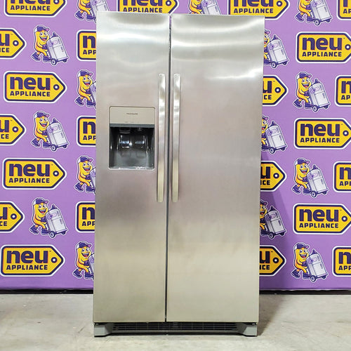 Frigidaire 25.6 cu. ft. ENERGY STAR Side by Side Refrigerator with Exterior Water and Ice Dispenser in Stainless Steel 3SD971 - FRSS2623AS - Scratch & Dent (Minor)