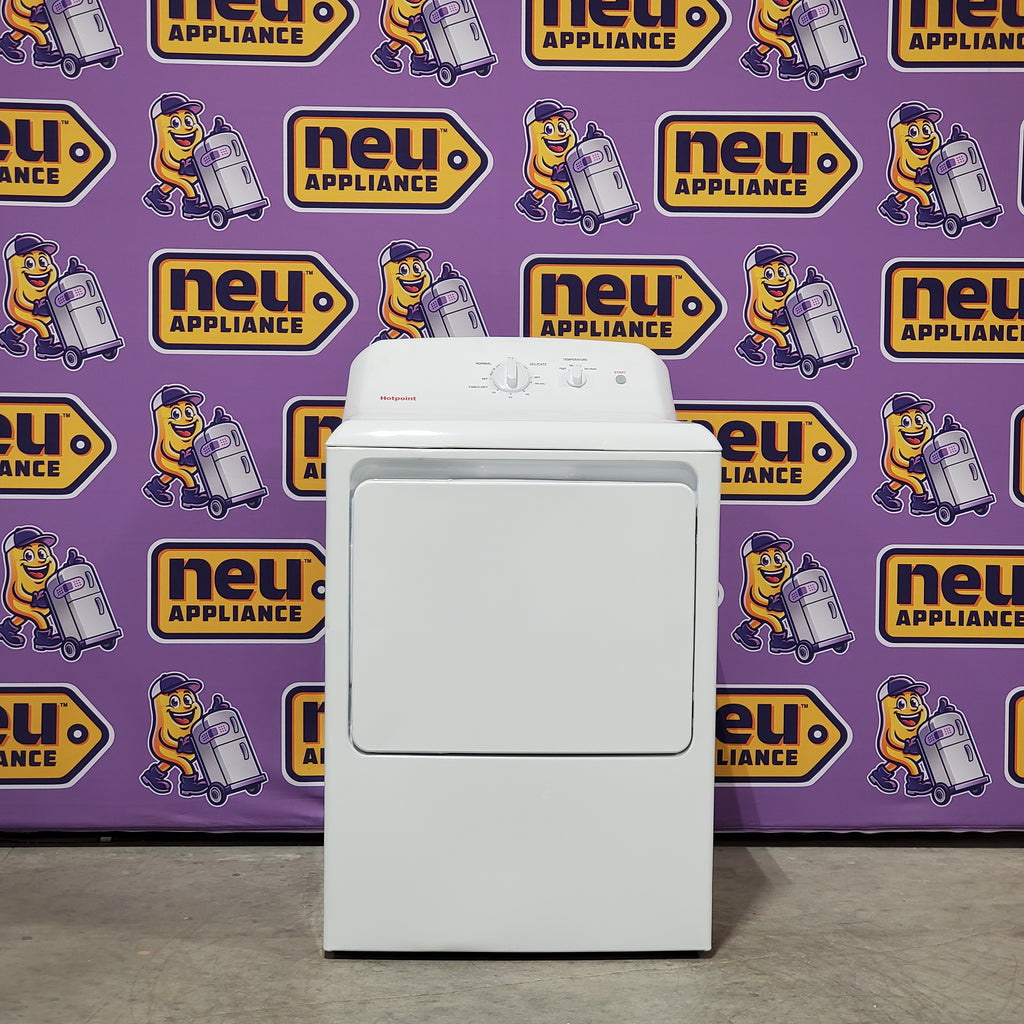 Pictures of Hotpoint® 4.0 cu. ft. Capacity Washer with Cold Plus and Water Level Control HTW265ASWWW - Scratch & Dent (Moderate) and Hotpoint® 6.2 cu. ft. vented Electric Dryer with Auto Dry 16102 - HTX26EASWWW - Scratch & Dent (Moderate) - Neu Appliance Outlet - Discount Appliance Outlet in Austin, Tx
