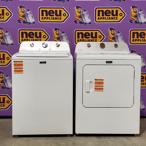 Maytag 4.5 cu. ft. Capacity Top Load Washer with Power™ Agitator and Deep Fill MVW4505MW - Open Box and Maytag 7.0 cu. ft. Capacity Top Load Electric Wrinkle Prevent Dryer 16092 - MED4500MW - Open Box