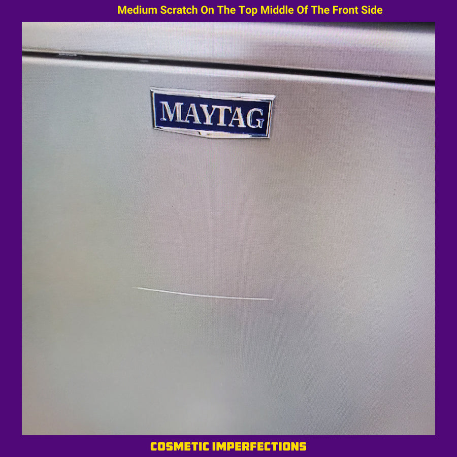Maytag 5.3 cu. ft. Top Load Washer in Classic Silver with Impeller and Extra Power Option MTW6200RR - Open Box and  Maytag 7.4 cu. ft. Vented Front Load Electric Dryer in Classic Silver with Extra Power MED6205RR - Open Box