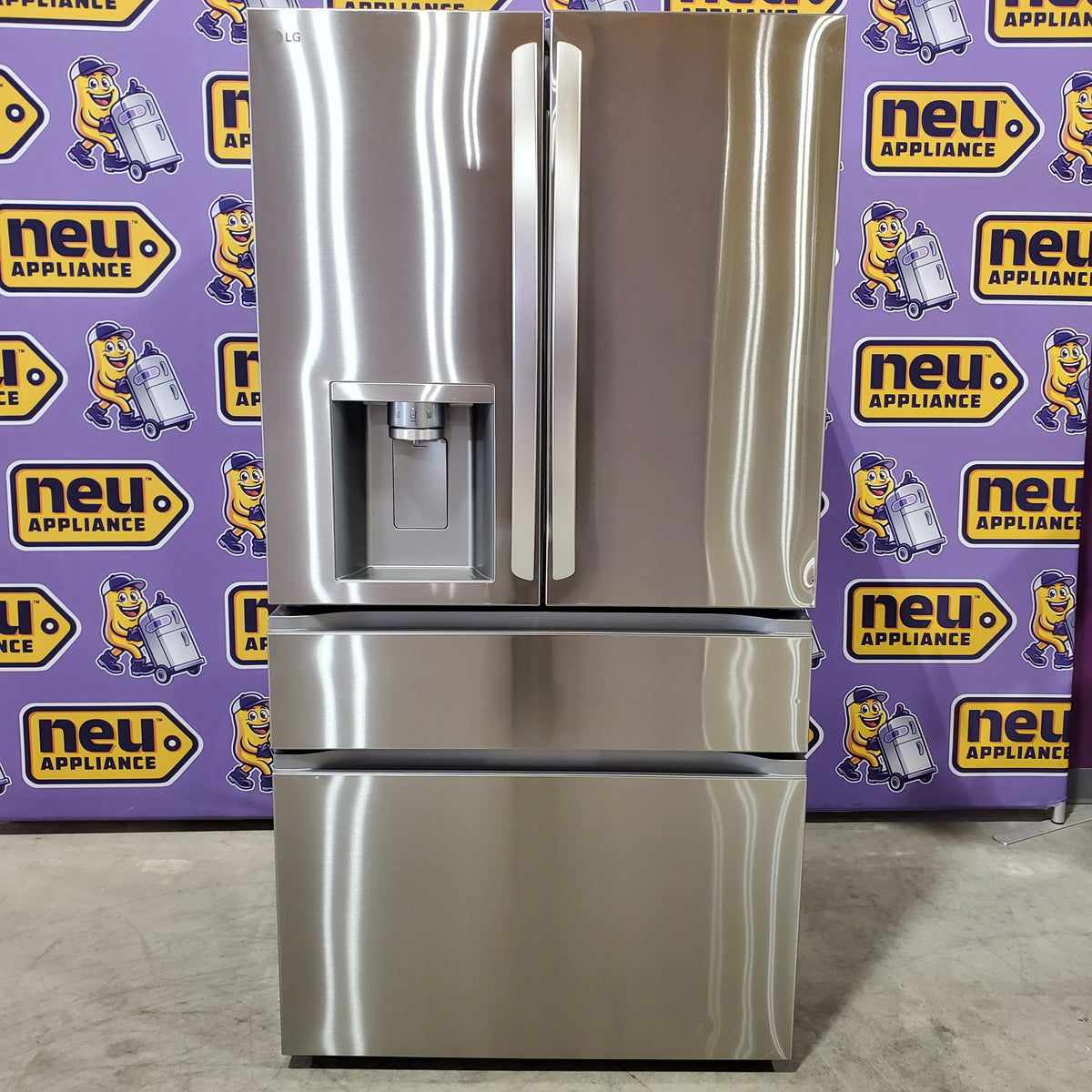 LG 29 cu. ft. Smart Standard-Depth MAX™ 4-Door French Door Refrigerator with Full-Convert Drawer™ in Print Proof Stainless Steel LF29H8330S - Scratch & Dent (Moderate)