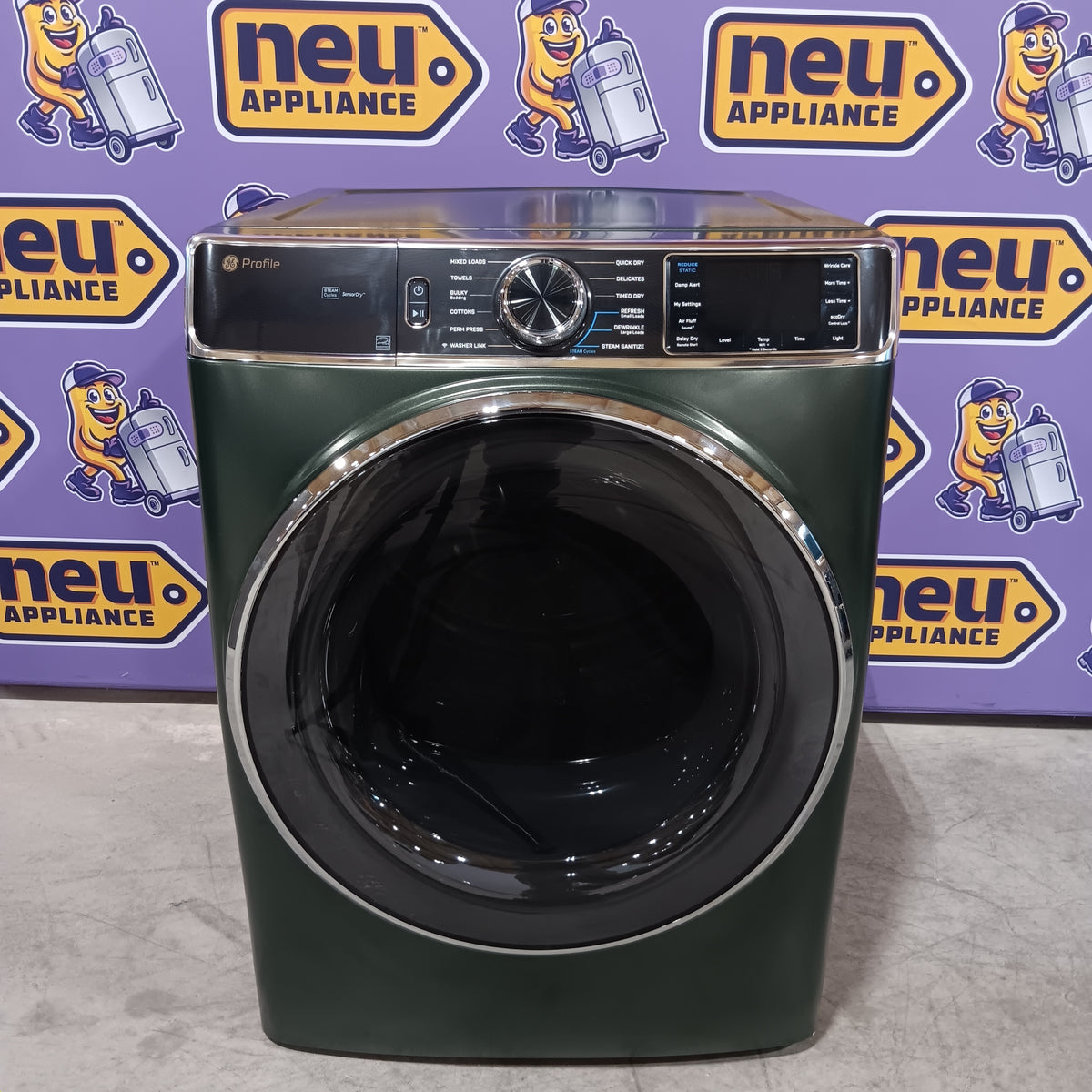 GE Profile 7.8-cu ft Stackable Vented Gas Dryer with Steam Cycle in Carbon Graphite 31134SD188 - PFD95GSPWDS - Scratch & Dent (Minor)