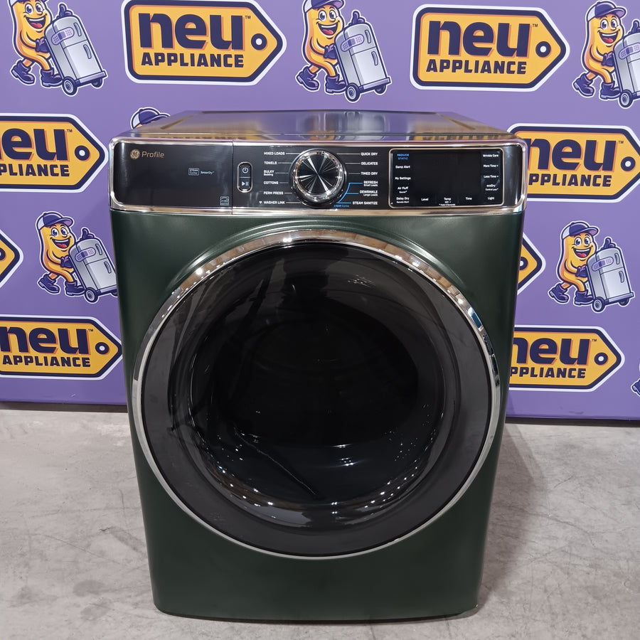 GE Profile 7.8-cu ft Stackable Vented Gas Dryer with Steam Cycle in Carbon Graphite 31134SD188 - PFD95GSPWDS - Scratch & Dent (Minor)