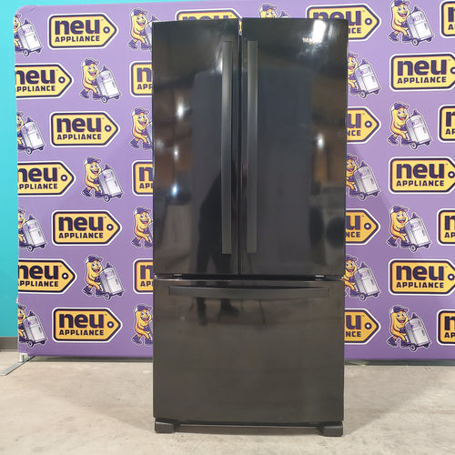 Whirlpool 33 in. 22 cu. ft. Standard Depth French Door Refrigerator in Black - Scratch and Dent (Minor)