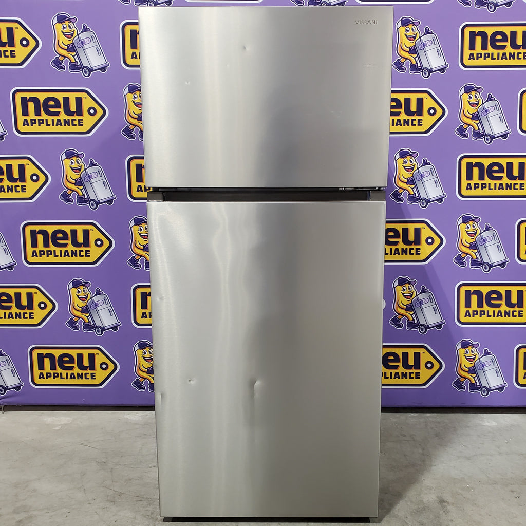 Vissani 18 cf Top Freezer Refrigerator-Stainless Look-E*Star-Garage Ready 25139SD775 - VRT180P3AVE - Scratch & Dent (Moderate)