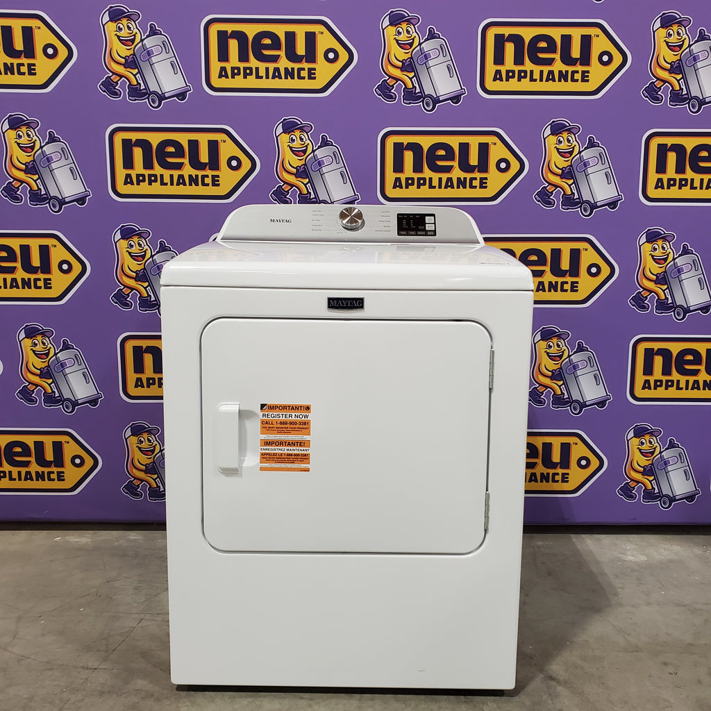 Pictures of Maytag Top Load 4.8 cu ft Washer with Deep Fill and Slow-Close Glass Lid MVW6200KW - Scratch & Dent (Minor) and Maytag 7.0 cu ft Electric Dryer with Moisture Sensing and Quick Dry Cycle 16161 - MED6200KW - Scratch & Dent (Minor) - Neu Appliance Outlet - Discount Appliance Outlet in Austin, Tx