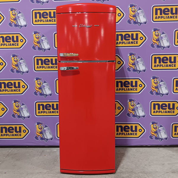 Unique Classic Retro 23.8 in. 11 cu. ft. Frost Free Top Freezer Refrigerator in Candy Apple Red, Energy Star 25CR226 - UNQ-310L-R-TM - Scratch & Dent (Minor)