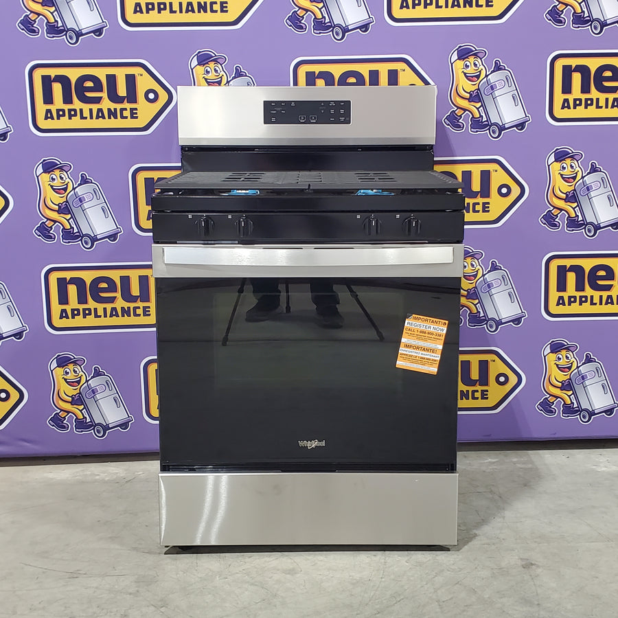 Whirlpool 30-inch Self Clean Gas Range with No Preheat Mode WFGS3530RS - Open Box