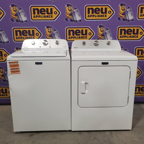 Maytag 4.2 Cu. Ft. Capacity Top Load Washer in White MTW4205SW - Certified Refurbished and MayTag 7.0 cu. ft. Top Load Electric Wrinkle Prevent Dryer 16089 - MED4500MW - Open Box