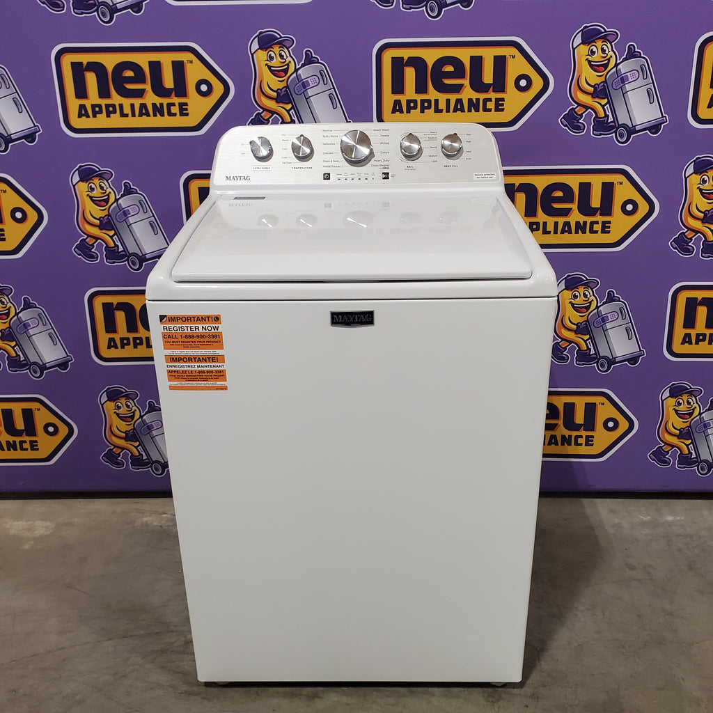 Pictures of Maytag Top Load 4.5 Cu. Ft. Washer with Extra Power MVW5035MW - Scratch & Dent (Moderate) and Maytag Top Load 7.0 Cu. Ft. Electric Dryer with Wrinkle Prevent Phase 16223 - MED4500MW - Scratch & Dent (Minor) - Neu Appliance Outlet - Discount Appliance Outlet in Austin, Tx