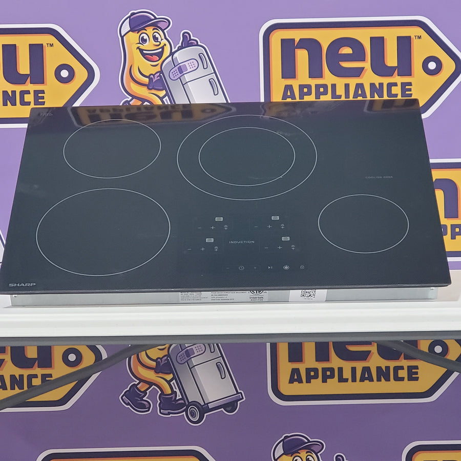 Sharp European Black Mirror Finish 30 In. 4 Burner Induction Cooktop with Bridge Element SDH3042DB - Scratch and Dent (Minor)