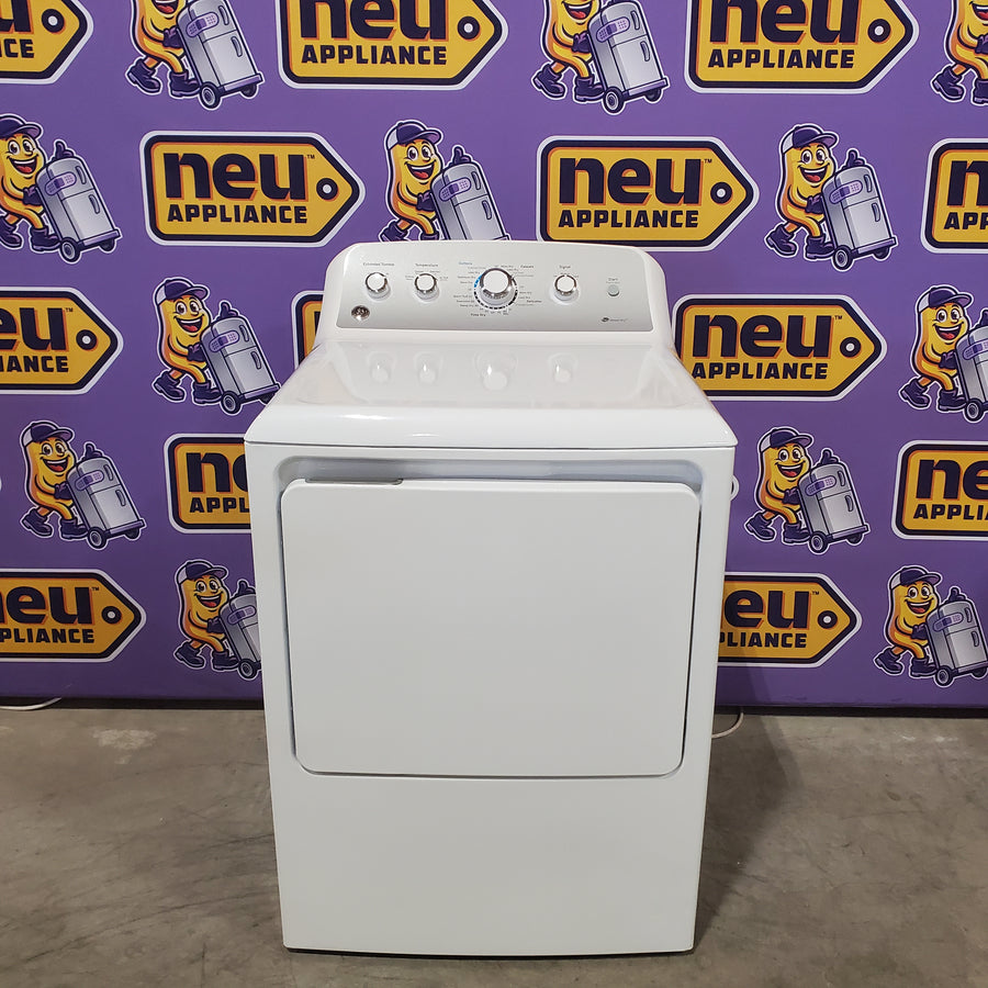 GE 4.5 cu. ft. Capacity Washer with Stainless Steel Basket in White GTW465ASNWW - Certified Refurbished and GE White Electric 7.2 Cu. Ft. Dryer with Aluminized Alloy Drum 16260 - GTD45EASJWS - Certified Refurbished
