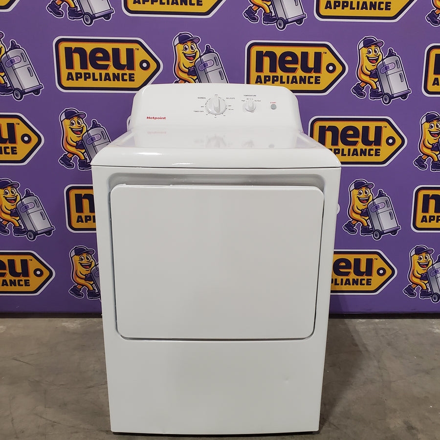 Hotpoint® 4.0 cu. ft. Capacity Washer with Cold Plus and Water Level Control HTW265ASWWW - Scratch & Dent (Major) and Hotpoint 6.2 cu. ft. Capacity Electric Dryer with Up To 120 ft. Venting and Shallow Depth 16177 - HTX26EASWWW - Scratch & Dent (Minor)