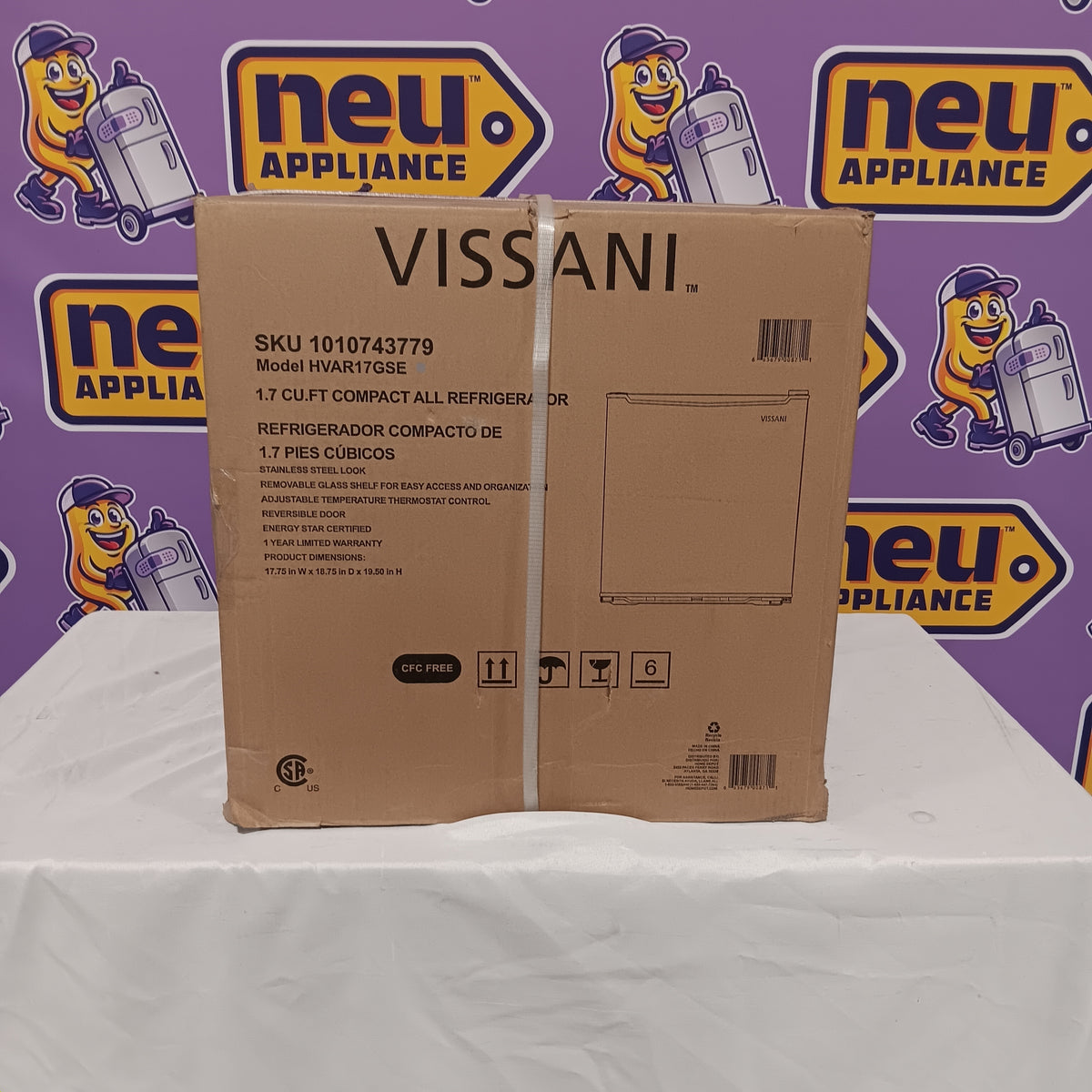 Vissani 1.7 cu. ft. Mini Refrigerator in Stainless Steel, ENERGY STAR HVAR17GSE - New in Box