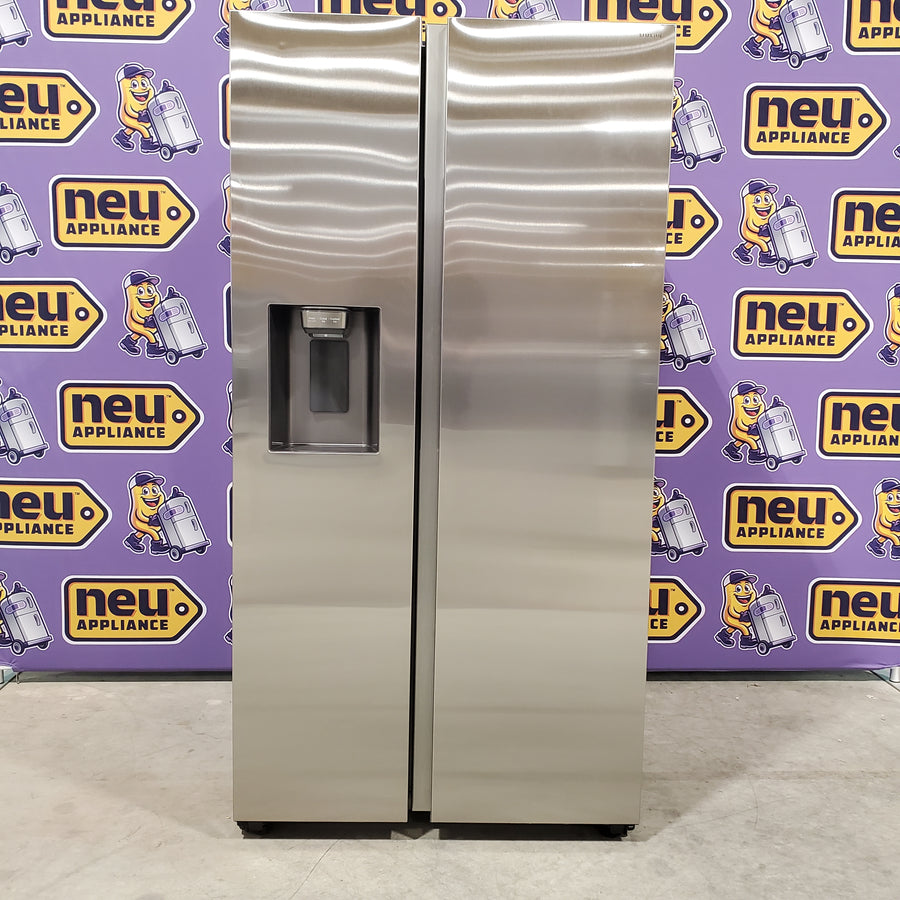 Samsung Stainless Steel Large Capacity Side-by-Side 27.4 Cu. Ft. Refrigerator with Ice and Water Dispenser and LED Lighting RS27T5200SR  - Scratch and Dent (Minor)