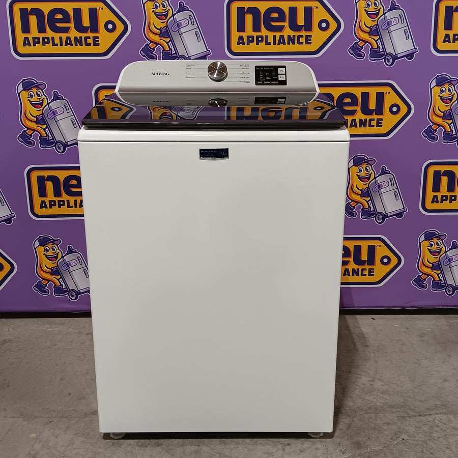 Maytag Top Load 4.8 cu ft Washer with Deep Fill and Slow-Close Glass Lid MVW6200KW - Scratch & Dent (Minor) and Maytag 7.0 cu ft Electric Dryer with Moisture Sensing and Quick Dry Cycle 16190 - MED6200KW - Scratch & Dent (Moderate)
