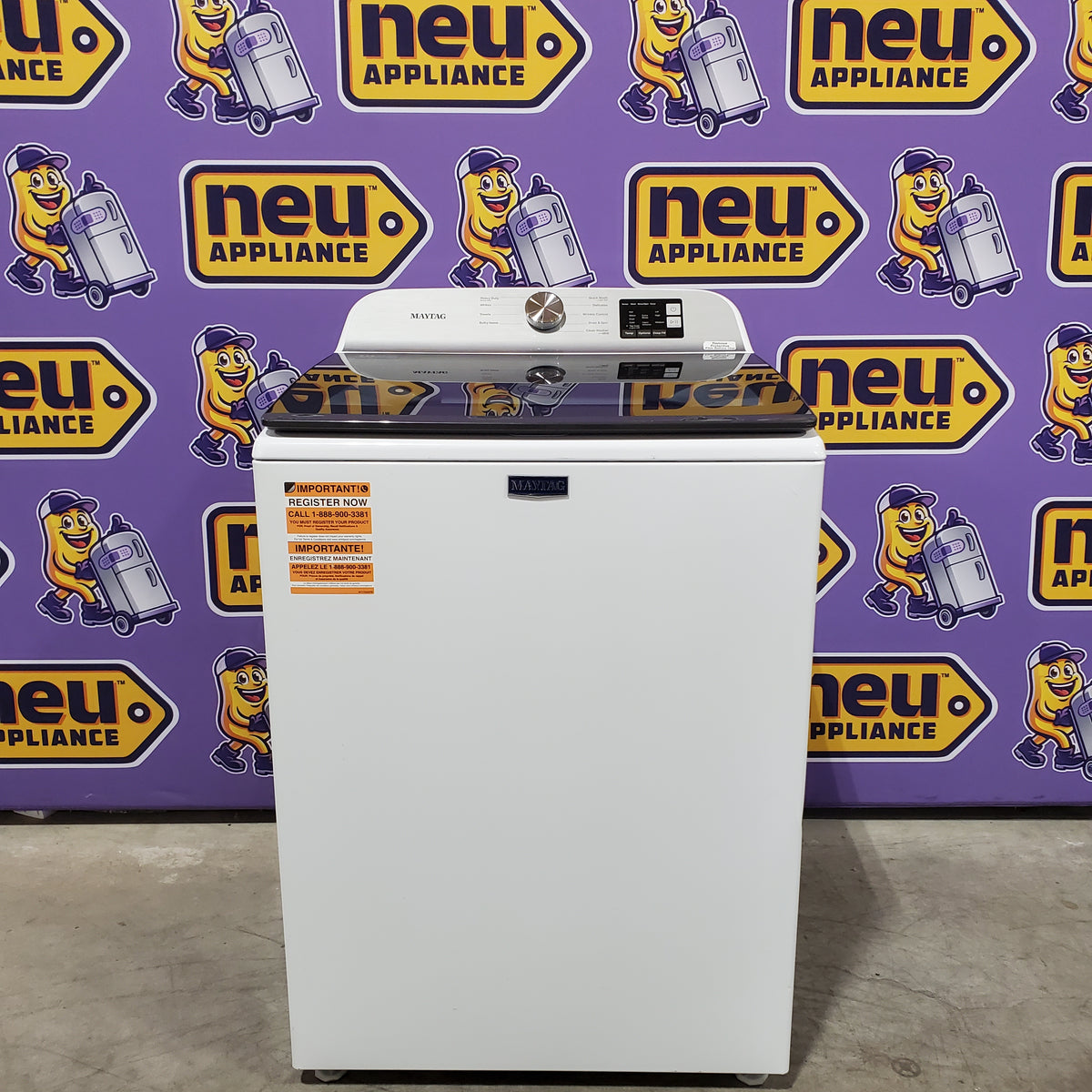 Maytag Top Load 4.8 cu ft Washer with Deep Fill and Slow-Close Glass Lid 30133SD156 - MVW6200KW - Scratch & Dent (Minor)